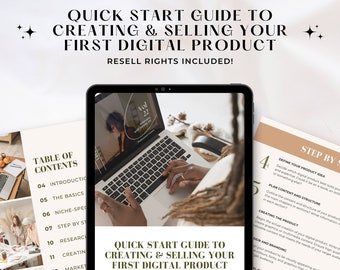 Quick Start to Creating and Selling Your First Digital Product, Master Resell Rights Lead Magnet, Done For You PLR MRR Ebook Template Guide