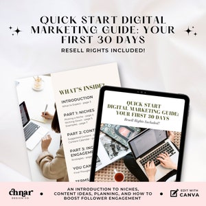 Quick Start Digital Marketing Guide: Your First 30 Days, PLR Digital Marketing Ebook, Done For You Template, Master Resell Rights Included