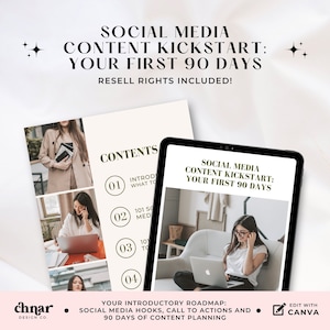 Social Media Content Kickstart: Your First 90 Days, Master Resell Rights Lead Magnet, PLR MRR Marketing Guide, Done For You Ebook Template