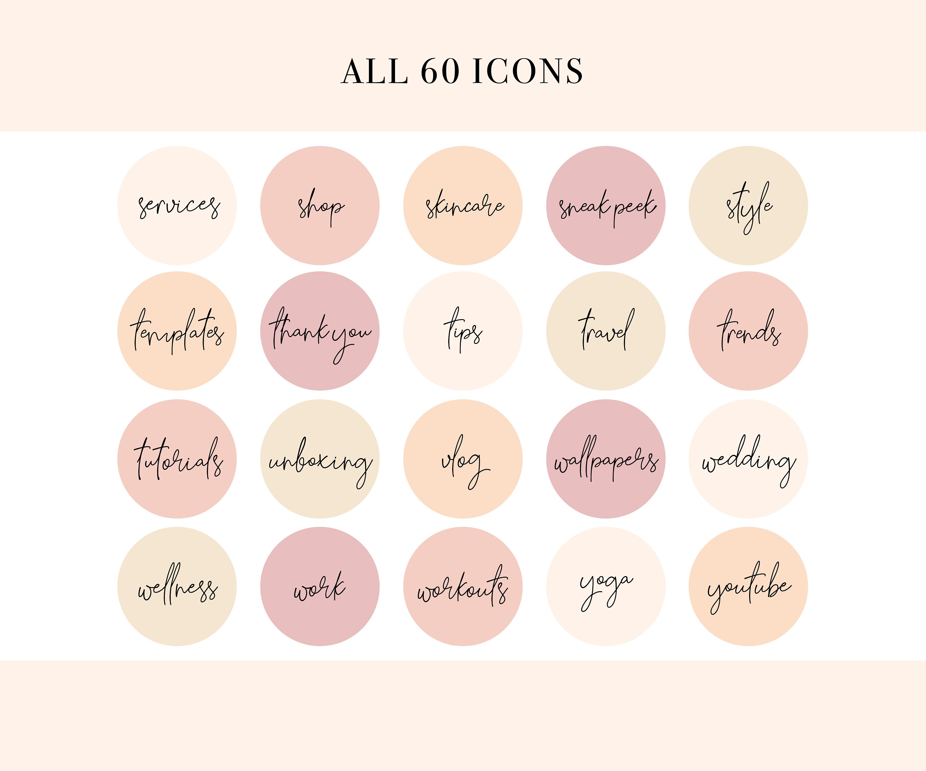 300 Instagram Story Highlight Covers Neutral 60 - Etsy Canada