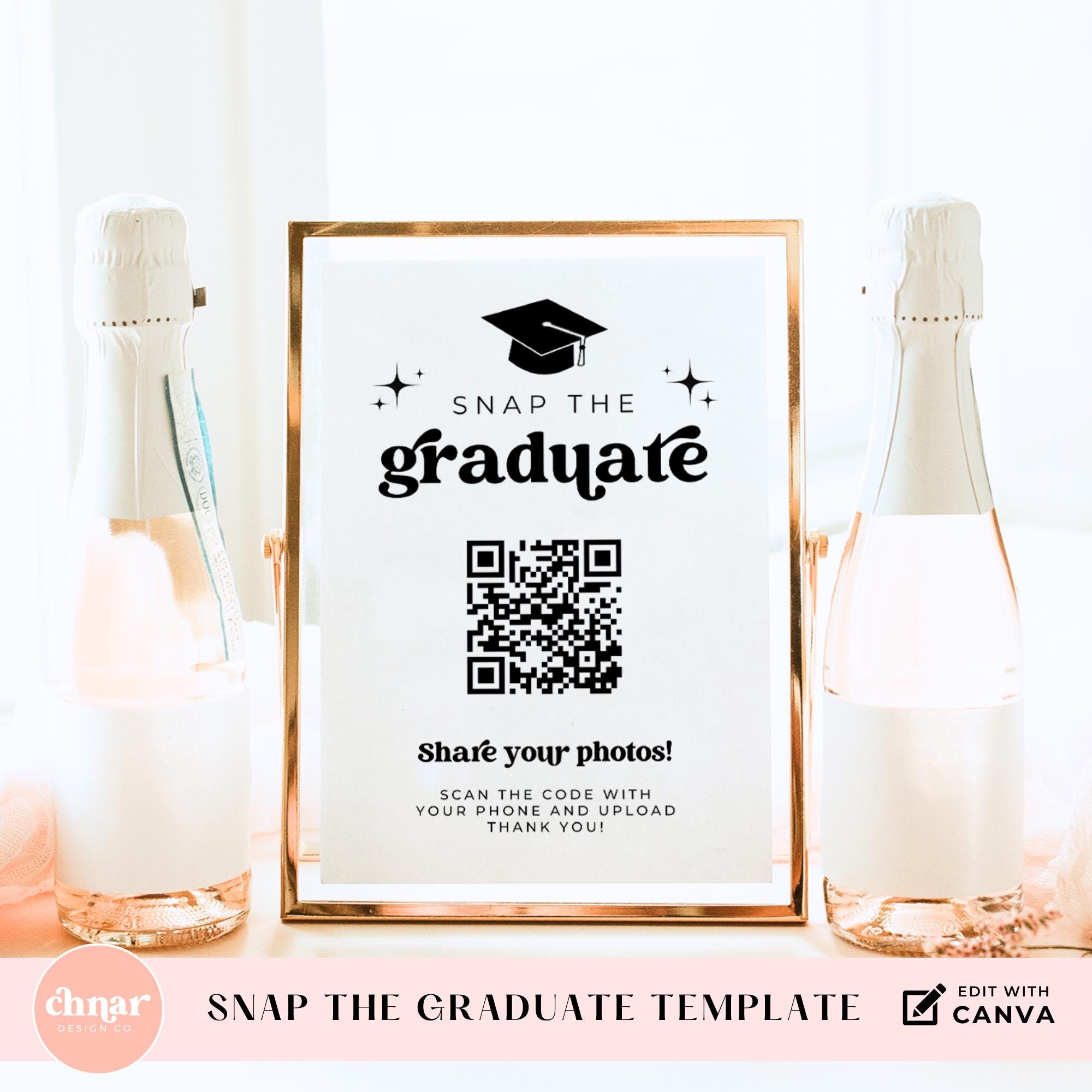 Snap a Photo Graduation Printable, Grad Party Sign With Editable Qr ...