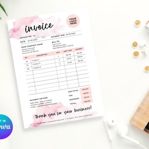 Simple Sales Invoice Template, Canva Template, Invoice Template Editable, Fillable Invoice Template Pdf, Order form, invoice checklist