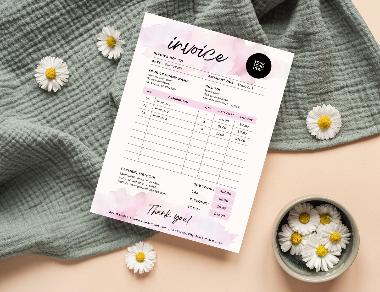 Invoicing Checkli Fillable Invoice Template Pdf, Simple Invoice Template Pdf, Canva ...