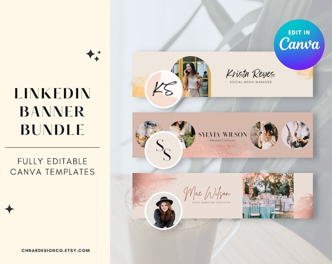 Linkedin Banner Canva, Editable Template, Aesthetic Minimalist Banner ...