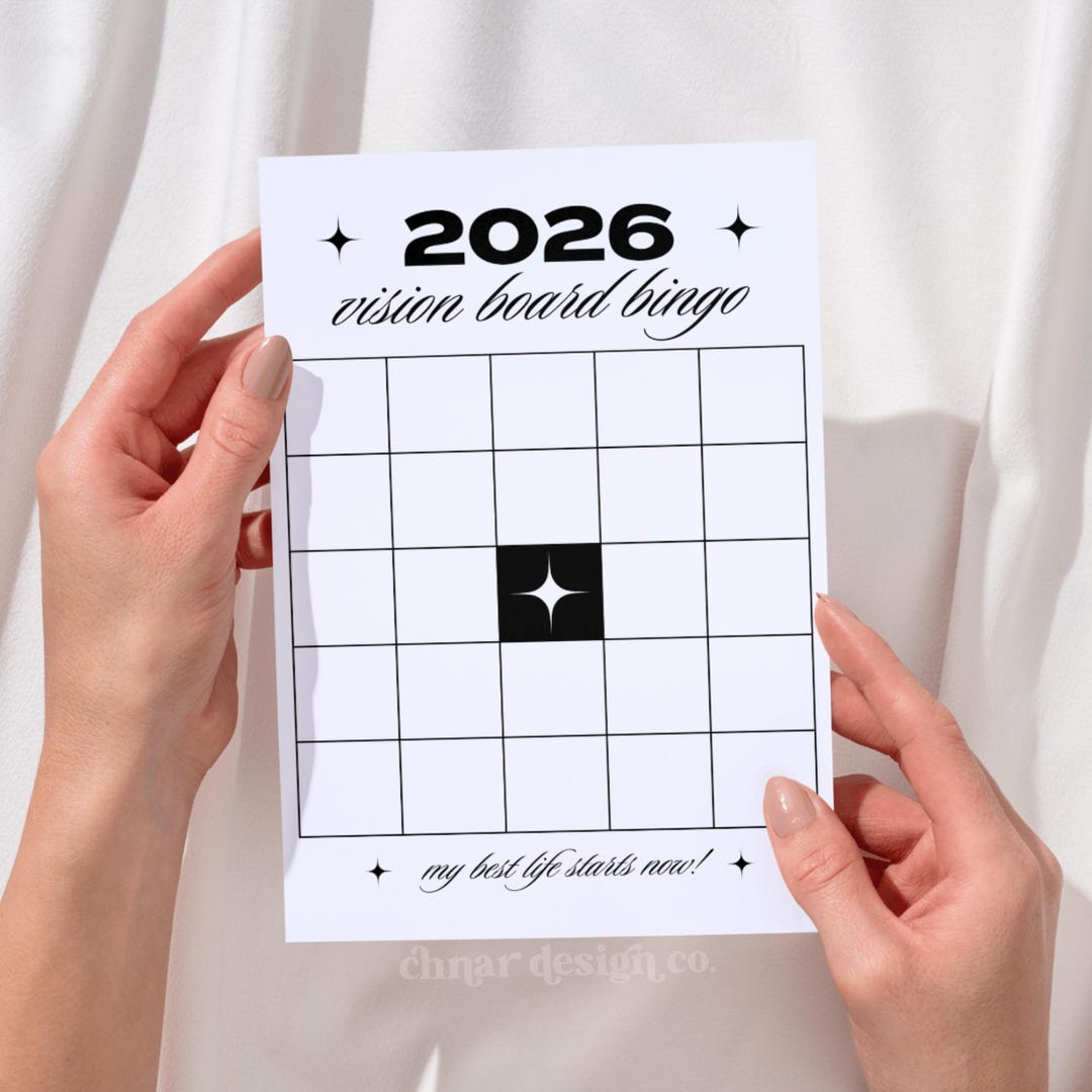 2026 Vision Board Bingo Card, New Year Bingo Printable, Goal Setting ...