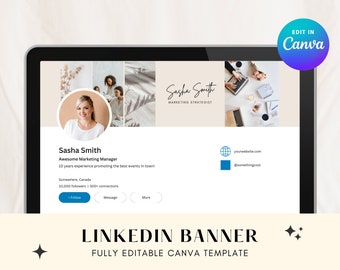 Linkedin Banner Canva, editable template, beige minimalist banner design, profile branding, header template, professional banner
