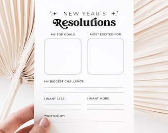 New Years Resolutions Printable, Reflection and Goal Setting Template, New Year Reset Activity, End of Year Reflections, Vision Board
