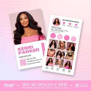 Carte de visite Instagram 2024, modèle Scan to Book avec code QR modifiable pour boutique, ongles pour cils, profil d'influenceur sur les réseaux sociaux