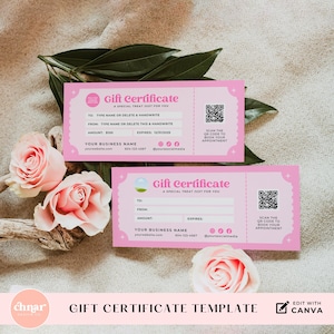 Nail Salon Gift Certificate, Editable Manicure Gift Voucher Template, Printable Pedicure Ticket Template, Valentines Day Spa Gift Voucher
