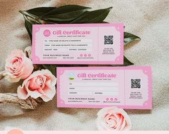 Nail Salon Gift Certificate, Editable Manicure Gift Voucher Template, Printable Pedicure Ticket Template, Valentines Day Spa Gift Voucher