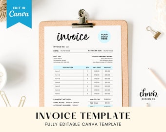 Invoice Template For Florist, Custom Flower Order Form Editable in Canva, Printable Wedding Flower Invoice, Simple Business Invoice Forms