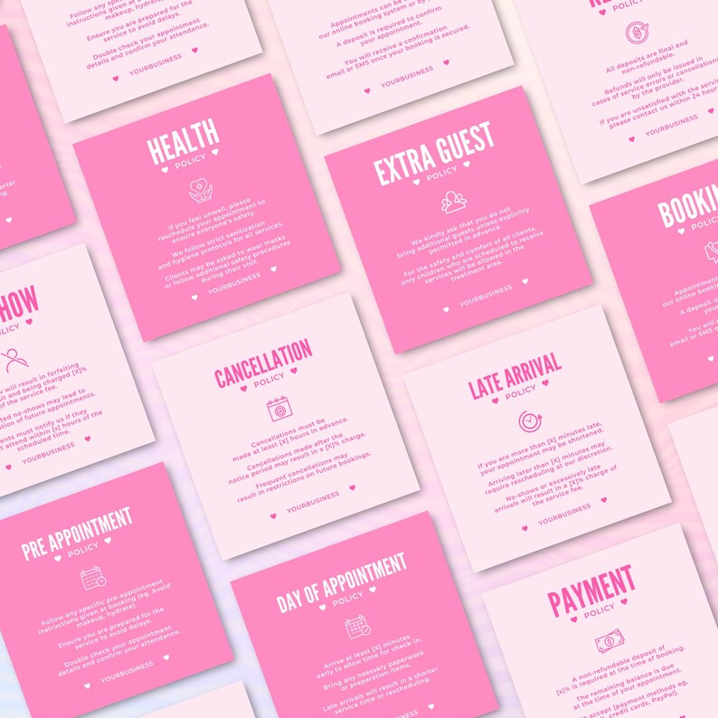 Editable Nail Booking Policy Template, Cancellation Policies for Hair ...