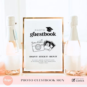 Grad Photo Guestbook, Graduation Snap a Photo Template, Editable Grad Party Table Decor, Polaroid Grad Photobooth Sign, Grad Class of 2025