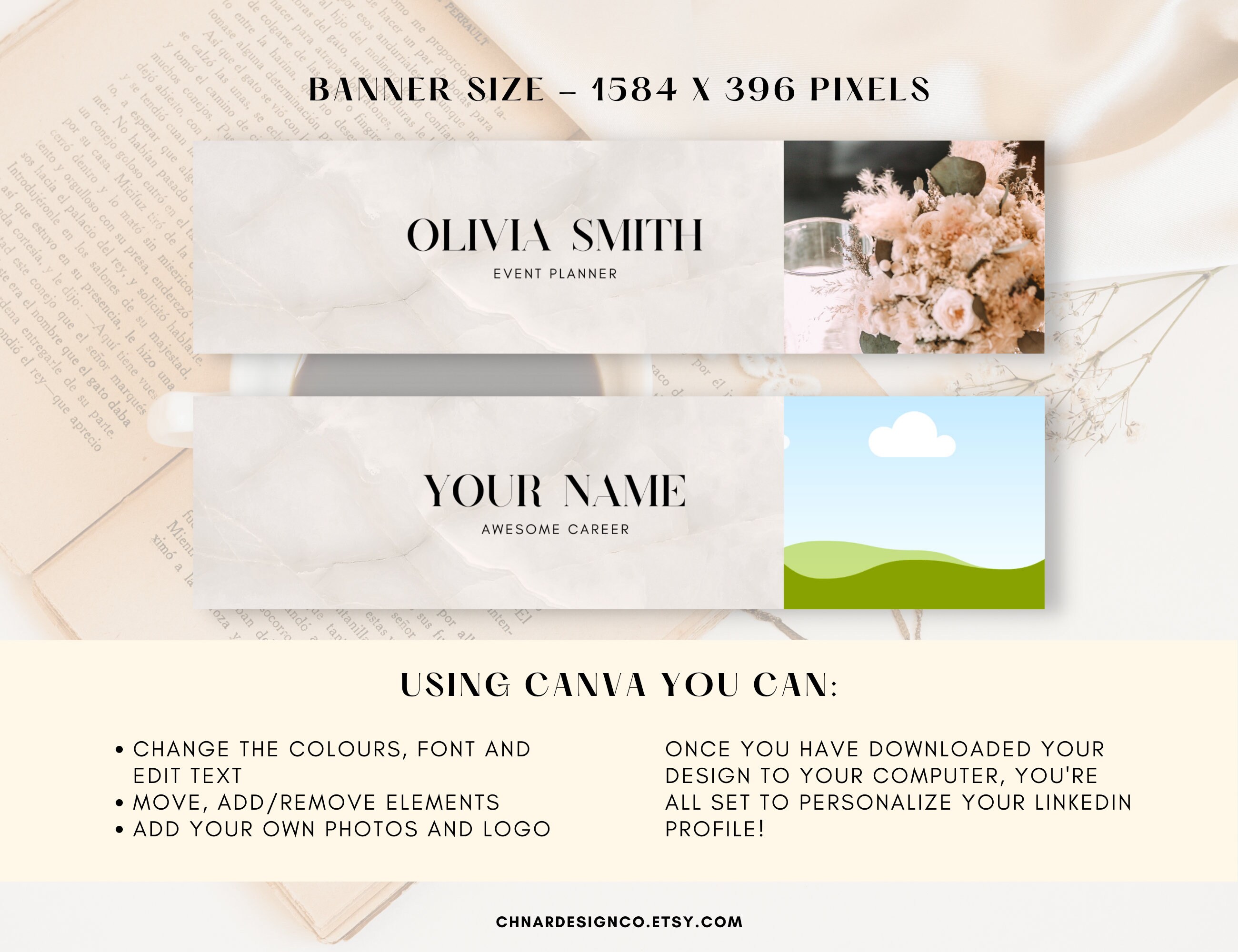 Editable Linkedin Banner, Canva Template, Professional Banner ...