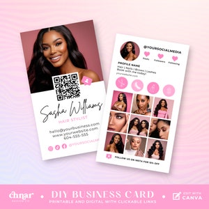 Instagram Business Card Lash Tech and Mua, Digital Business Card With Clickable Links for IG Influencer Hair Nails, Scan to Book QR Code