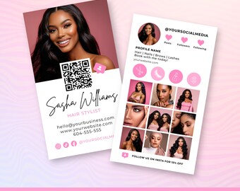 Instagram Business Card Lash Tech and Mua, Digital Business Card With Clickable Links for IG Influencer Hair Nails, Scan to Book QR Code
