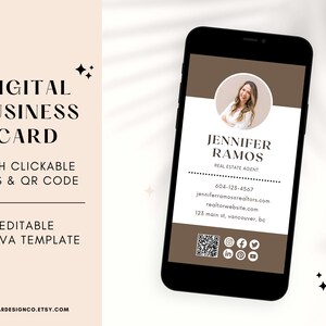 Link cliccabili per biglietti da visita digitali codice qr, modello canva per agente immobiliare, parrucchiere, tecnologia delle ciglia, coach del benessere, profilo instagram dell'agente immobiliare