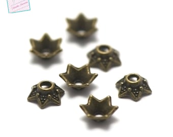 50 coupelles/calottes 6x3mm,Bronze 001