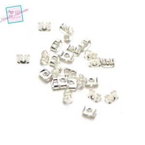 100 tapones para pendientes mariposa, plata clara / plata / oro / bronce / gun-metal imagen 2