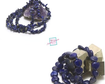 wire 39 cm lapis lazuli beads various shapes to choose from, chips/heart... natural stone