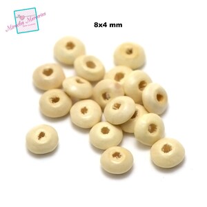 200 perles en bois brut boulier 8x4 mm beige laqué ou boulier 6 x 3 mm beige image 1