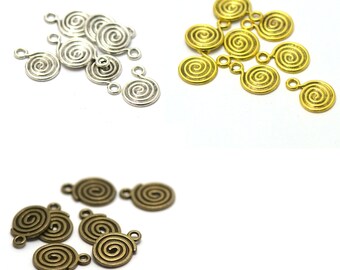 20 Charms "Tourbillon", silber/vergoldet/bronze