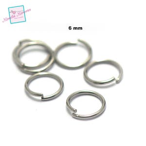 100/500 split rings 6 mm, colors of your choice argenté