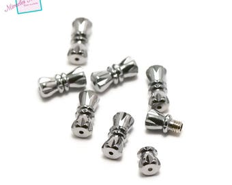 10 screw clasps 10x5 mm, silver
