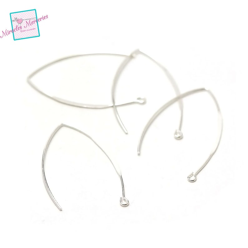 10 V earring hooks, 4 colors to choose from image 2