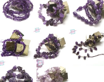 wire 39/84 cm amethyst beads shapes of your choice, chips/large chips/rolled stone/baroque pebble... natural stone