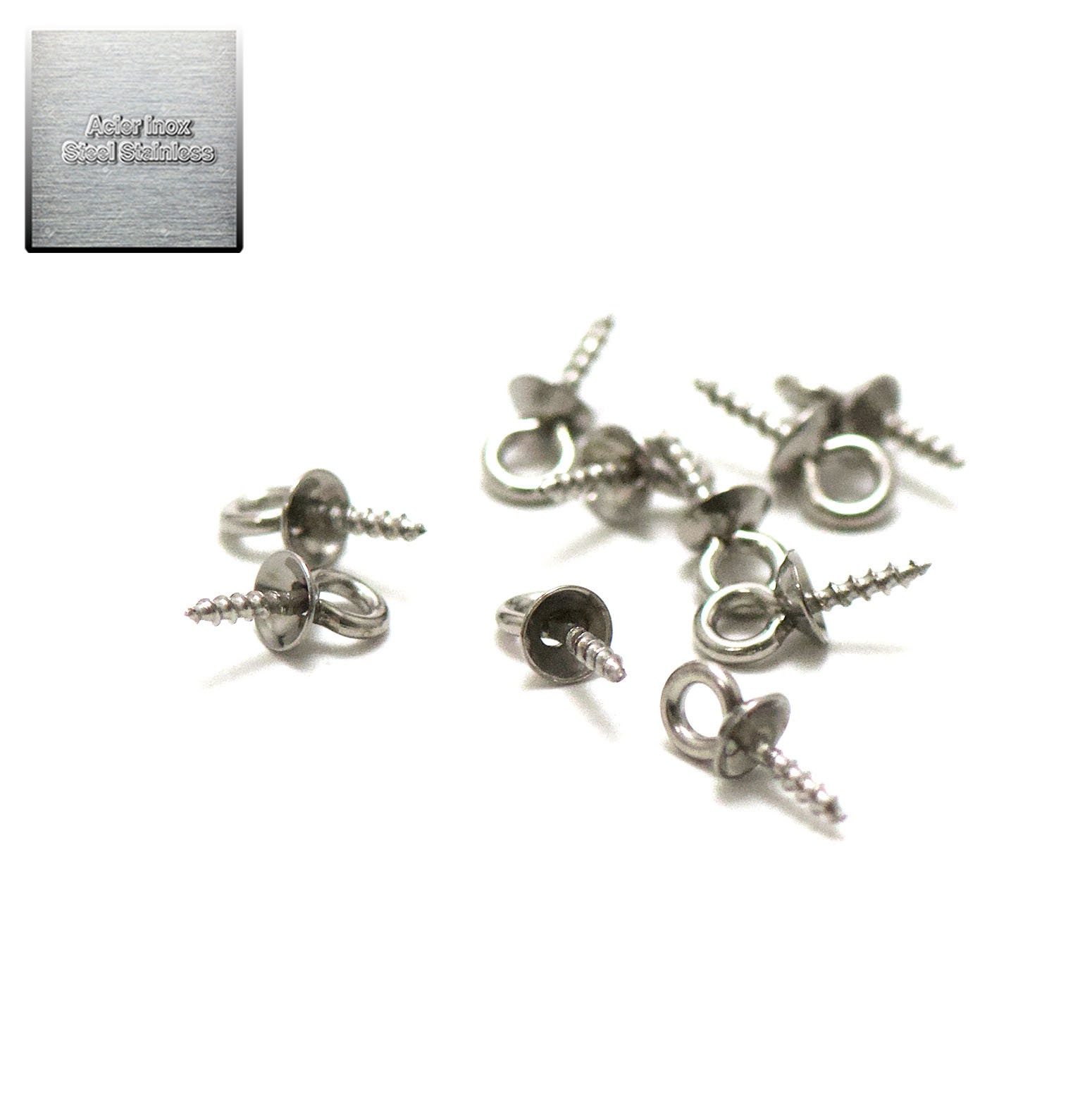 Acero inoxidable 10 pitones de tornillo con caché de 10x4 mm Etsy España