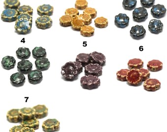 4/12 "flower" ceramic beads 17x17x7 mm, colors of your choice