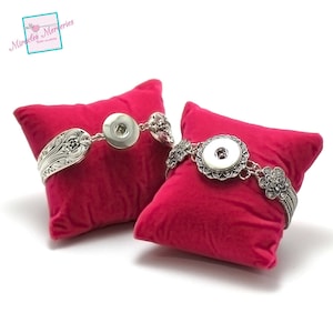 1 présentoir ou coussin porte bijoux pour bracelet coussin, coloris au choix fuchsia en velours