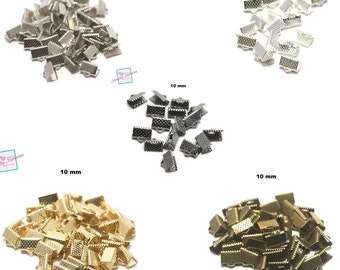 100 lint klauwpunten 10 mm, zilver/licht zilver/goud/brons/gun-metal