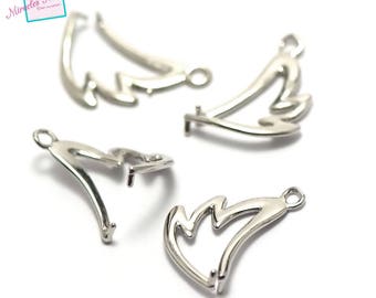 gorgeous 4 "wing" earrings, silver holders