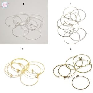 20 hoop earrings with 30 mm earring support, 4 colors to choose from