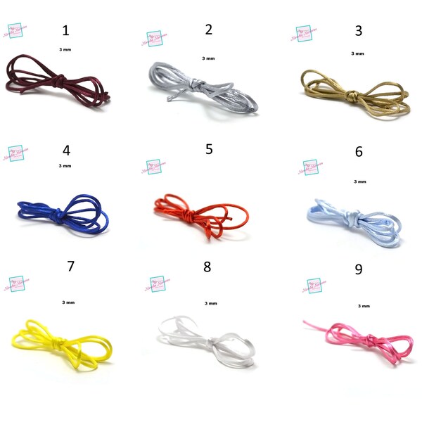 5 mètres de Queue de rat 3 mm ,couleur aux choix