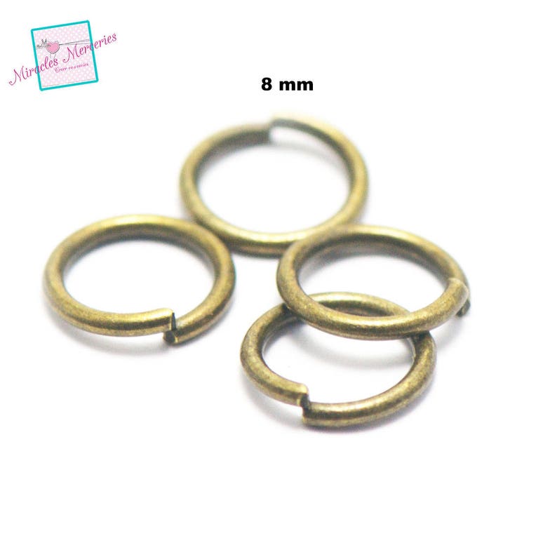 100/500 anneaux brisés de jonction 8 mm, les couleurs au choix Bronze