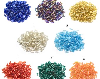 20g seed beads 6x2mm glass tube, colors to choose from