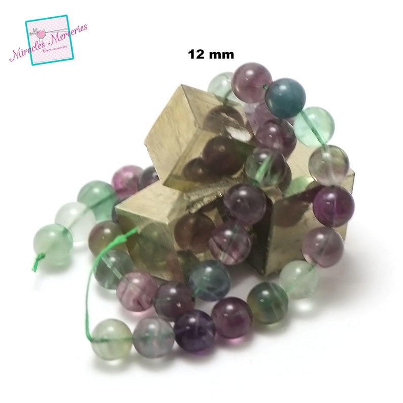 fil 39 cm de perles ronde de fluorite/fluorine en 6/8/10/12/12 facettée/14 mm, pierre naturelle image 7