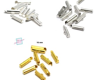 50 punte per tubo da tessitura 16 mm, argento chiaro/argento/oro