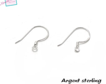 2 crochets argent 925 pour boucle d'oreille