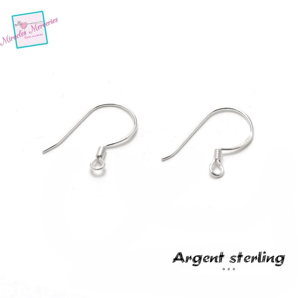 2 crochets argent 925 pour boucle d'oreille