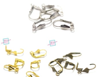 10 Ohrringe "Muschel" für Ohrringe, Silber / Gold / Bronze