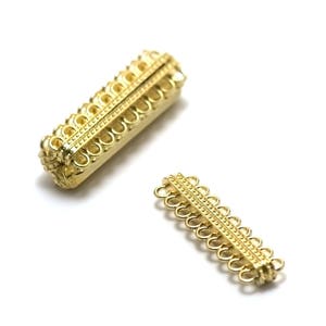 1 multi-row magnetic clasp "9 rows" 55x15x7 mm, gold