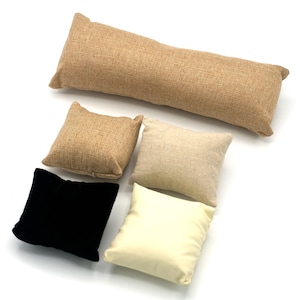 LATRAT Lot De 20 Coussins Présentoirs Montres & Bijoux - Oreillers Noirs 7×8 Cm Velours Doux