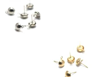 20 Ohrstecker 14x8 mm für Ohrhänger, silber/gold