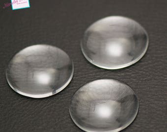 4 glass cabochon 30 mm, transparent dome