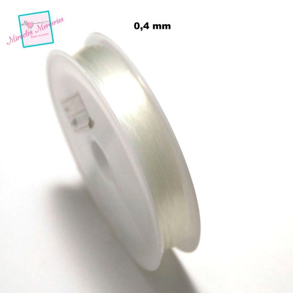 1 bobine de fil de pêche,blanc transparent, 0,3 mm x 100 m / 0,4