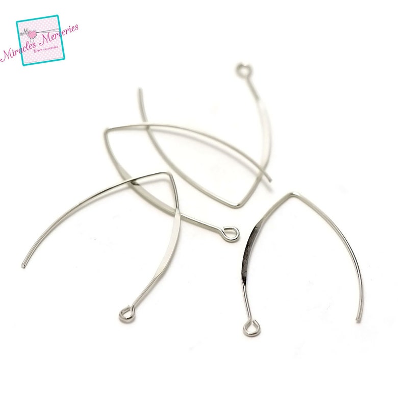 10 V earring hooks, 4 colors to choose from image 3